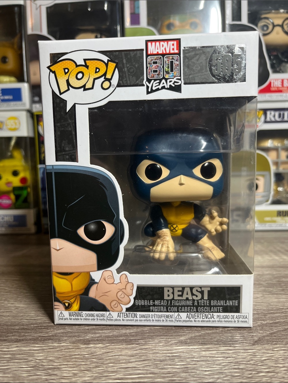 Funko Pop! Marvel Beast Vinyl Figure in Blue, Yellow & Beige